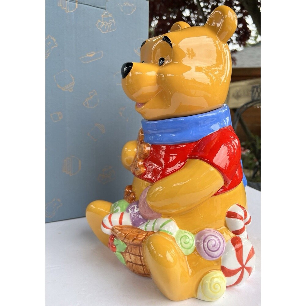 Disney Winnie The Pooh Candyland Christmas Cookie Jar Original Box 12” 1997 - Picture 6 of 13